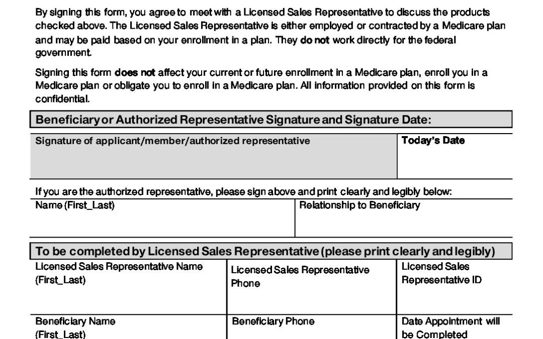 Scope of Appointment Generic Form Hartman Insurance Services